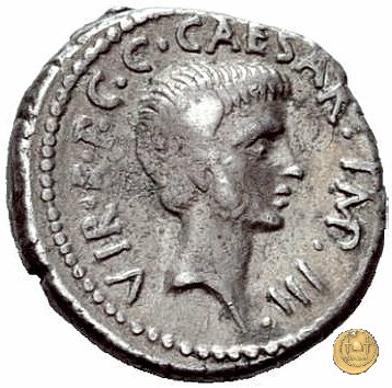 495/2 - denario M. Aemilius Lepidus / C. Iulius Caesar Octavianus 42 BC (Italia)