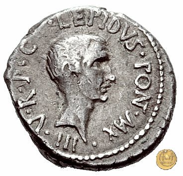 495/2 - denario M. Aemilius Lepidus / C. Iulius Caesar Octavianus 42 BC (Italia)