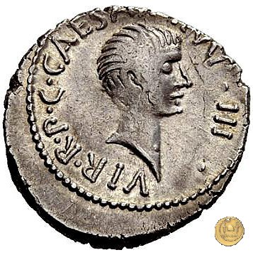 495/2 - denario M. Aemilius Lepidus / C. Iulius Caesar Octavianus 42 BC (Italia)