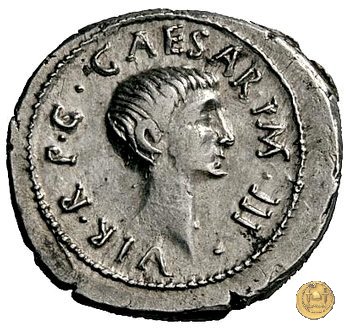 495/2 - denario M. Aemilius Lepidus / C. Iulius Caesar Octavianus 42 BC (Italia)