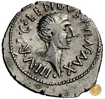 495/2 - denario M. Aemilius Lepidus / C. Iulius Caesar Octavianus 42 a.C. (Italia)