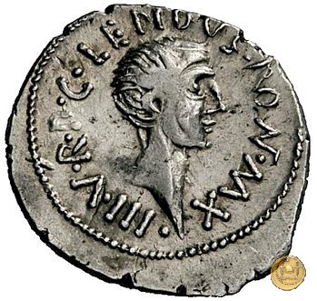 495/2 - denario M. Aemilius Lepidus / C. Iulius Caesar Octavianus 42 BC (Italia)