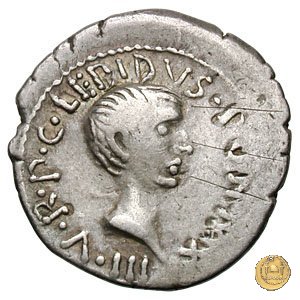 495/2 - denario M. Aemilius Lepidus / C. Iulius Caesar Octavianus 42 BC (Italia)