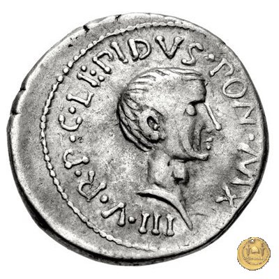 495/2 - denario M. Aemilius Lepidus / C. Iulius Caesar Octavianus 42 BC (Italia)