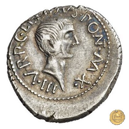 495/2 - denario M. Aemilius Lepidus / C. Iulius Caesar Octavianus 42 BC (Italia)