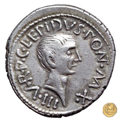 495/2 - denario M. Aemilius Lepidus / C. Iulius Caesar Octavianus 42 a.C. (Italia)