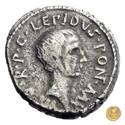 495/2 - denario M. Aemilius Lepidus / C. Iulius Caesar Octavianus 42 BC (Italia)