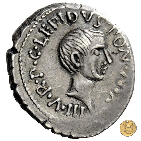 495/2 - denario M. Aemilius Lepidus / C. Iulius Caesar Octavianus 42 BC (Italia)