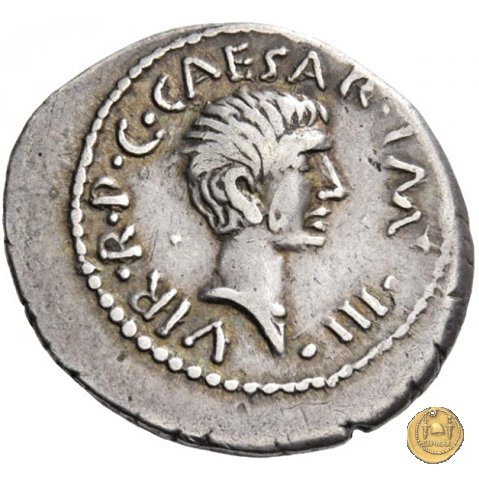 495/2 - denario M. Aemilius Lepidus / C. Iulius Caesar Octavianus 42 BC (Italia)