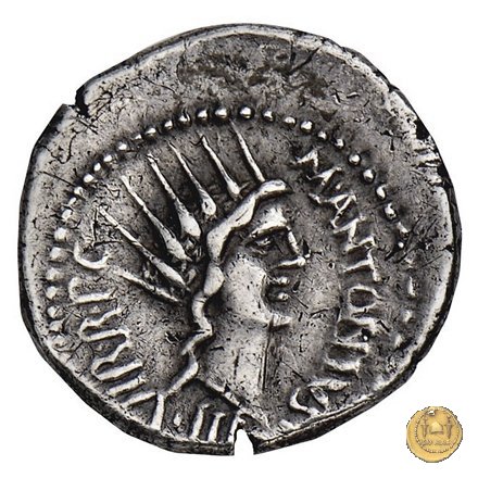 496/3 - denario M. Antonius 42 BC (Itinerante con M. Antonius)