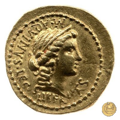 499/1 - aureo C. Cassius Longinus / M. Aquinus 43-42 BC (Itinerante con Cassius)