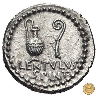 500/1 - denario C. Cassius Longinus / L. Cornelius Lentulus Spinther 43-42 a.C. (Itinerante con Cassius)