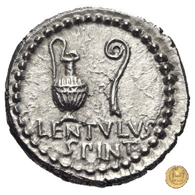 500/1 - denario C. Cassius Longinus / L. Cornelius Lentulus Spinther 43-42 BC (Itinerante con Cassius)