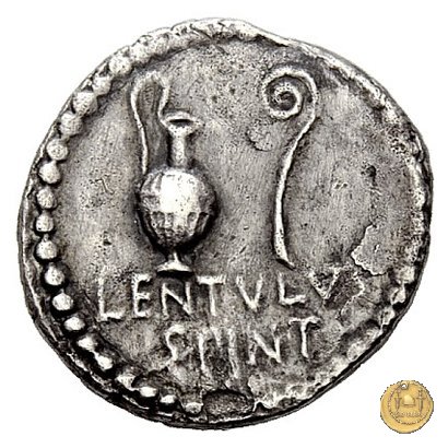 500/1 - denario C. Cassius Longinus / L. Cornelius Lentulus Spinther 43-42 BC (Itinerante con Cassius)