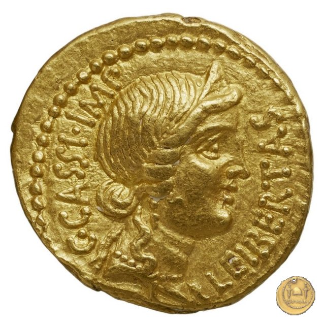 500/2 - aureo C. Cassius Longinus / L. Cornelius Lentulus Spinther 43-42 BC (Itinerante con Cassius)