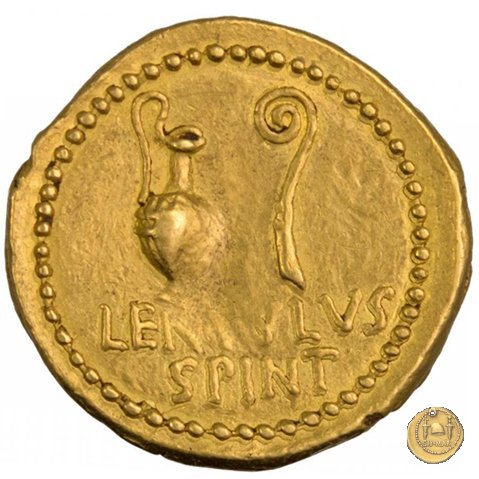 500/2 - aureo C. Cassius Longinus / L. Cornelius Lentulus Spinther 43-42 BC (Itinerante con Cassius)