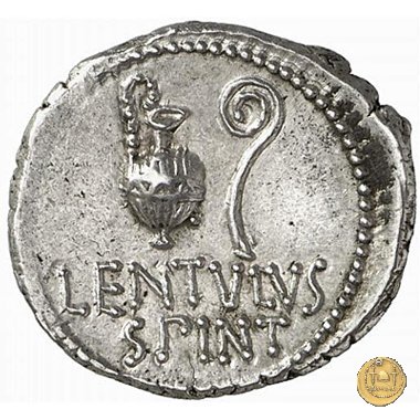 500/3 - denario C. Cassius Longinus / L. Cornelius Lentulus Spinther 43-42 BC (Itinerante con Cassius)