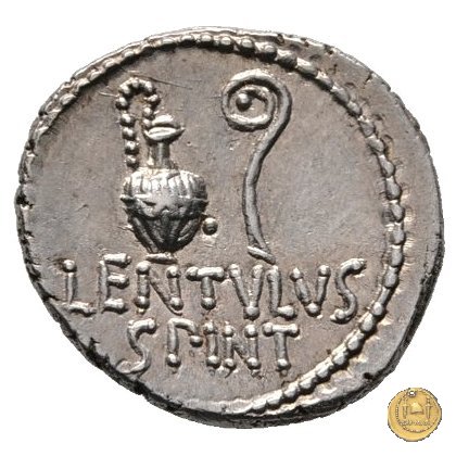 500/3 - denario C. Cassius Longinus / L. Cornelius Lentulus Spinther 43-42 BC (Itinerante con Cassius)