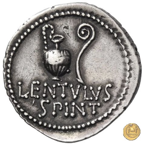 500/3 - denario C. Cassius Longinus / L. Cornelius Lentulus Spinther 43-42 BC (Itinerante con Cassius)