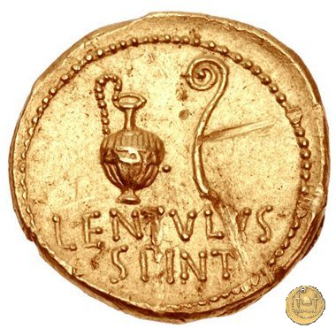 500/4 - aureo C. Cassius Longinus / L. Cornelius Lentulus Spinther 43-42 BC (Itinerante con Cassius)