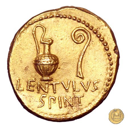 500/4 - aureo C. Cassius Longinus / L. Cornelius Lentulus Spinther 43-42 BC (Itinerante con Cassius)