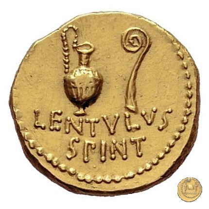 500/4 - aureo C. Cassius Longinus / L. Cornelius Lentulus Spinther 43-42 a.C. (Itinerante con Cassius)