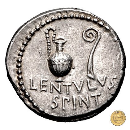 500/5 - denario C. Cassius Longinus / L. Cornelius Lentulus Spinther 43-42 BC (Itinerante con Cassius)