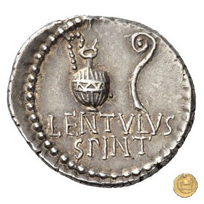 500/5 - denario C. Cassius Longinus / L. Cornelius Lentulus Spinther 43-42 a.C. (Itinerante con Cassius)