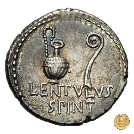 500/5 - denario C. Cassius Longinus / L. Cornelius Lentulus Spinther 43-42 a.C. (Itinerante con Cassius)