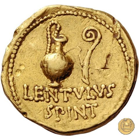 500/6 - aureo M. Iunius Brutus / L. Cornelius Lentulus Spinther 43-42 a.C. (Itinerante con Brutus)