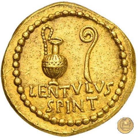 500/6 - aureo M. Iunius Brutus / L. Cornelius Lentulus Spinther 43-42 BC (Itinerante con Brutus)