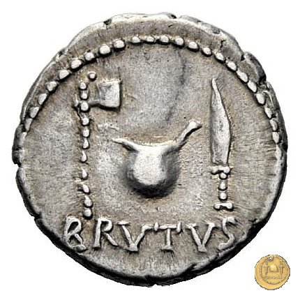 500/7 - denario M. Iunius Brutus / L. Cornelius Lentulus Spinther 43-42 BC (Itinerante con Brutus)