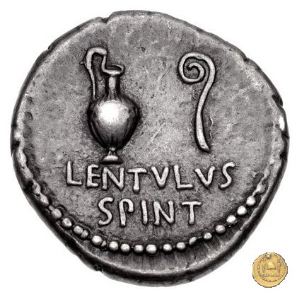 500/7 - denario M. Iunius Brutus / L. Cornelius Lentulus Spinther 43-42 BC (Itinerante con Brutus)