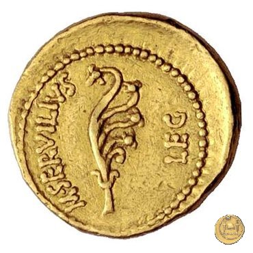 505/1 - aureo C. Cassius Longinus / M. Servilius C.f. 43-42 BC (Itinerante con Cassius)