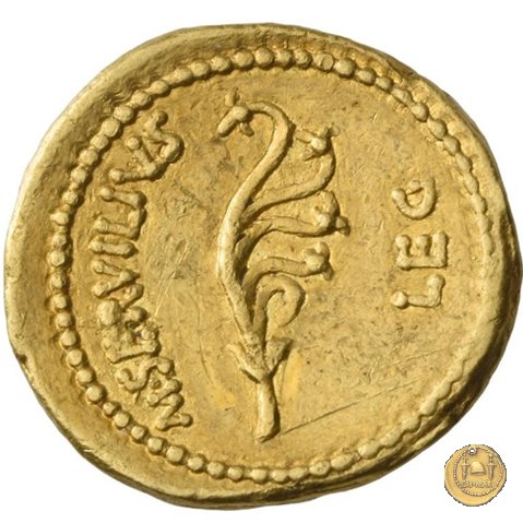 505/1 - aureo C. Cassius Longinus / M. Servilius C.f. 43-42 a.C. (Itinerante con Cassius)