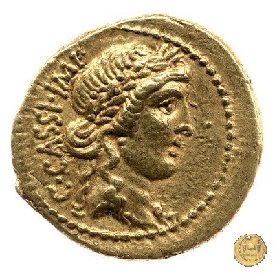 505/1 - aureo C. Cassius Longinus / M. Servilius C.f. 43-42 BC (Itinerante con Cassius)