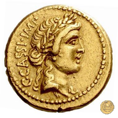 505/1 - aureo C. Cassius Longinus / M. Servilius C.f. 43-42 BC (Itinerante con Cassius)