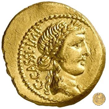 505/1 - aureo C. Cassius Longinus / M. Servilius C.f. 43-42 a.C. (Itinerante con Cassius)