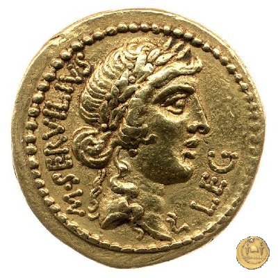 505/4 - aureo M. Iunius Brutus / M. Servilius C.f. 43-42 BC (Itinerante con Brutus)