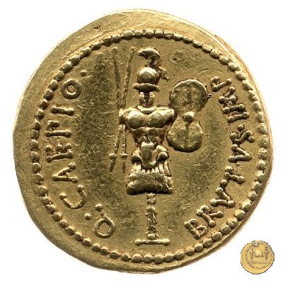 505/4 - aureo M. Iunius Brutus / M. Servilius C.f. 43-42 BC (Itinerante con Brutus)