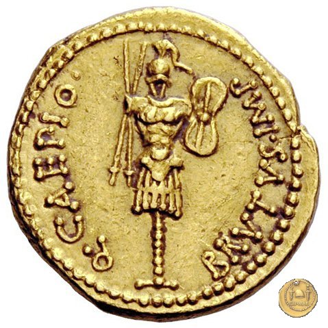 505/4 - aureo M. Iunius Brutus / M. Servilius C.f. 43-42 BC (Itinerante con Brutus)