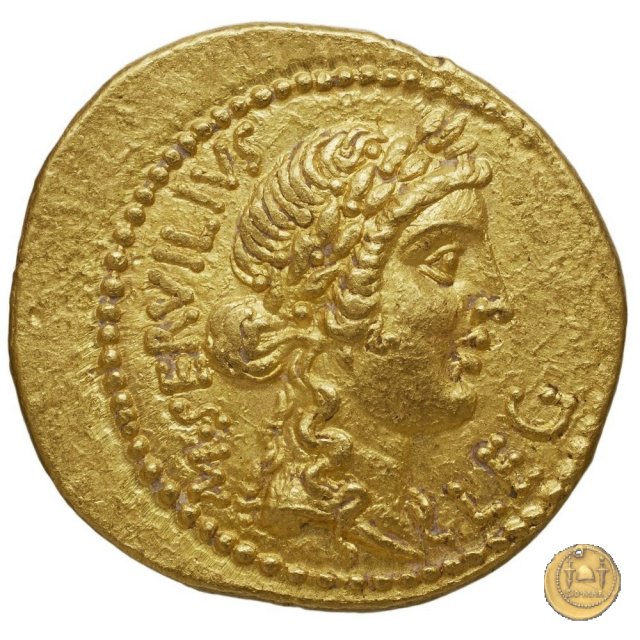 505/4 - aureo M. Iunius Brutus / M. Servilius C.f. 43-42 BC (Itinerante con Brutus)