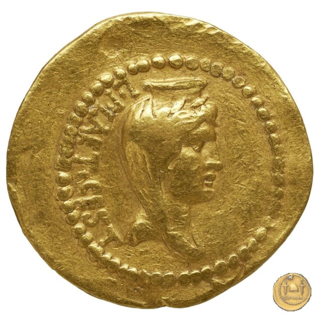 508/1 - aureo M. Iunius Brutus / L. Plaetorius Cestianus 43-42 BC (Itinerante con Brutus)