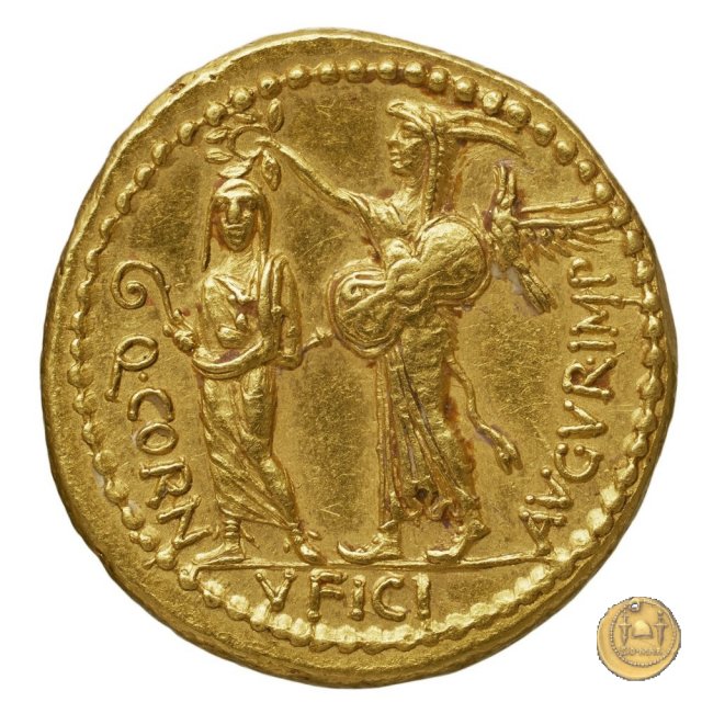 509/1 - aureo Q. Cornuficius 42 BC (Africa)