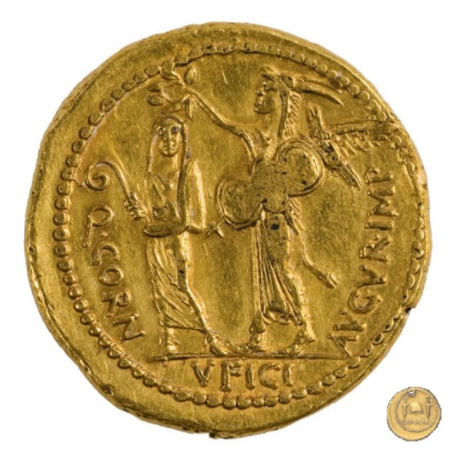 509/3 - aureo Q. Cornuficius 42 BC (Africa)