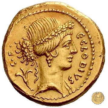 512/1 - aureo C. Clodius C.f. Vestalis 41 BC (Roma)