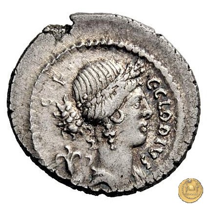 512/2 - denario C. Clodius C.f. Vestalis 41 BC (Roma)