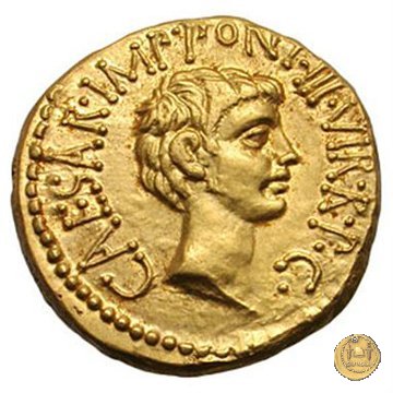 517/1 - aureo M. Antonius / C. Iulius Caesar Octavianus / M. Barbatius 41 BC (Itinerante con M. Antonius)