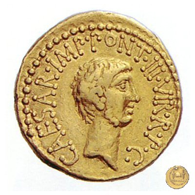 517/1 - aureo M. Antonius / C. Iulius Caesar Octavianus / M. Barbatius 41 BC (Itinerante con M. Antonius)