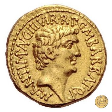 517/1 - aureo M. Antonius / C. Iulius Caesar Octavianus / M. Barbatius 41 BC (Itinerante con M. Antonius)